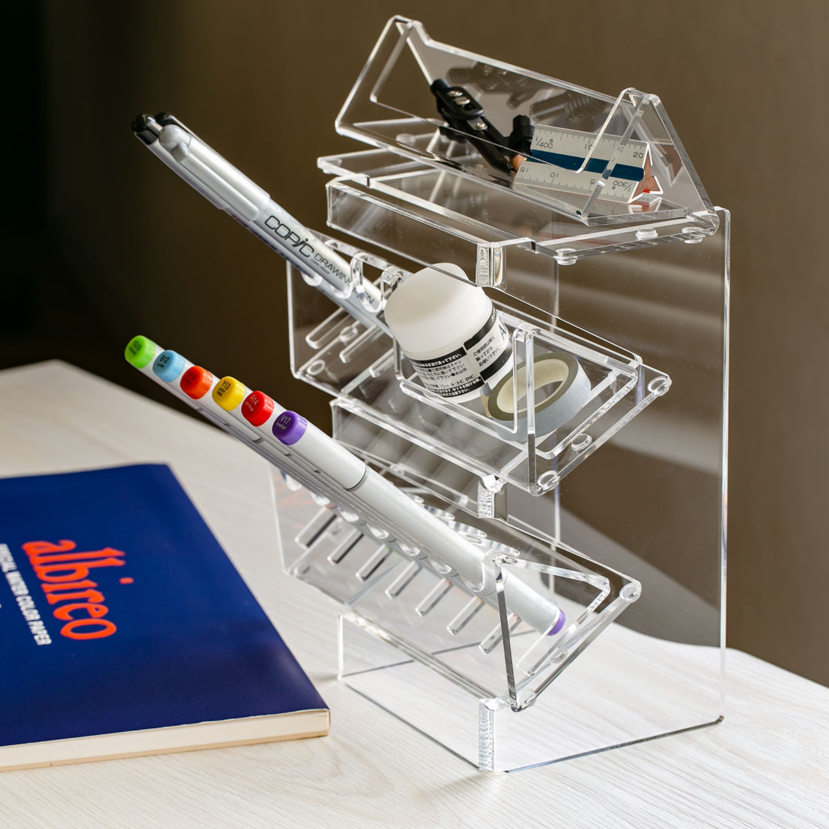 ペンスタンドセットアップ(3種) トレビュアー トレース台専用 アクリル製 TREVIEWER ( スタンド ペンスタンド ペン&トレースタンド トレースタンド...