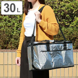 保冷バッグ アルミクーラーバッグ 30L クーラーボックス ( 保冷 クーラーバック ソフトクーラー コンパクト 30リットル 30l ソフト 折りたたみ アルミ素材 ポケット付き ダブルファスナー ショルダーベルト 肩ひも付き 軽い )【39ショップ】