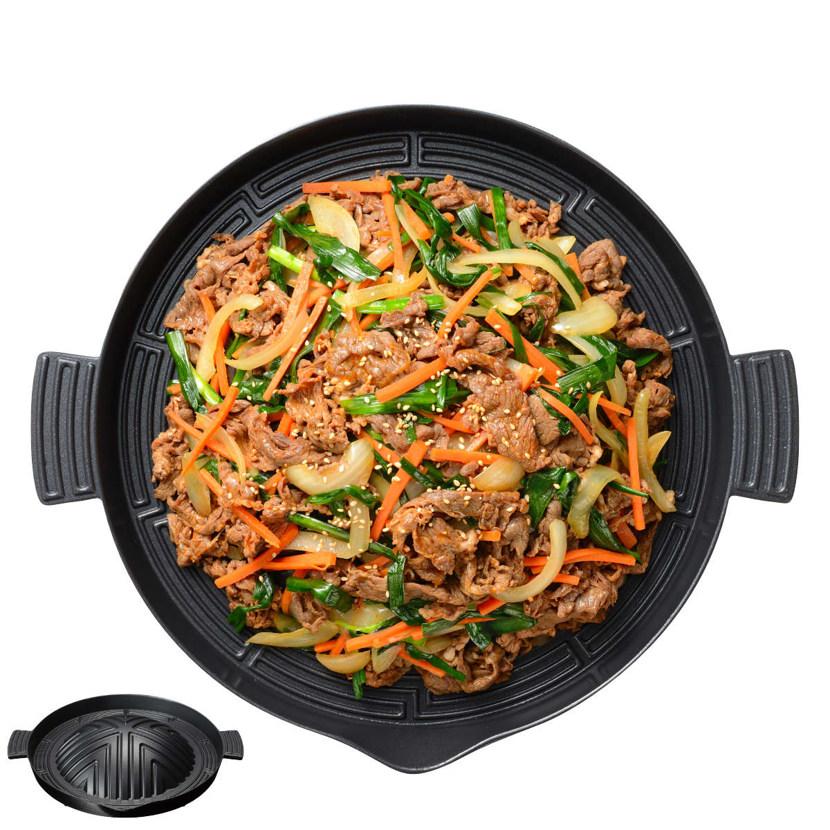 プルコギ＆ジンギスカンプレート 28cm アルミ製 味覚探訪 韓国編 （ 焼肉プレート ジンギスカン鍋 フライパン ふっ素加工 ガス火専用 直火 焼肉 韓国料理 フッ素コーティング アウトドア BBQ ）【39ショップ】