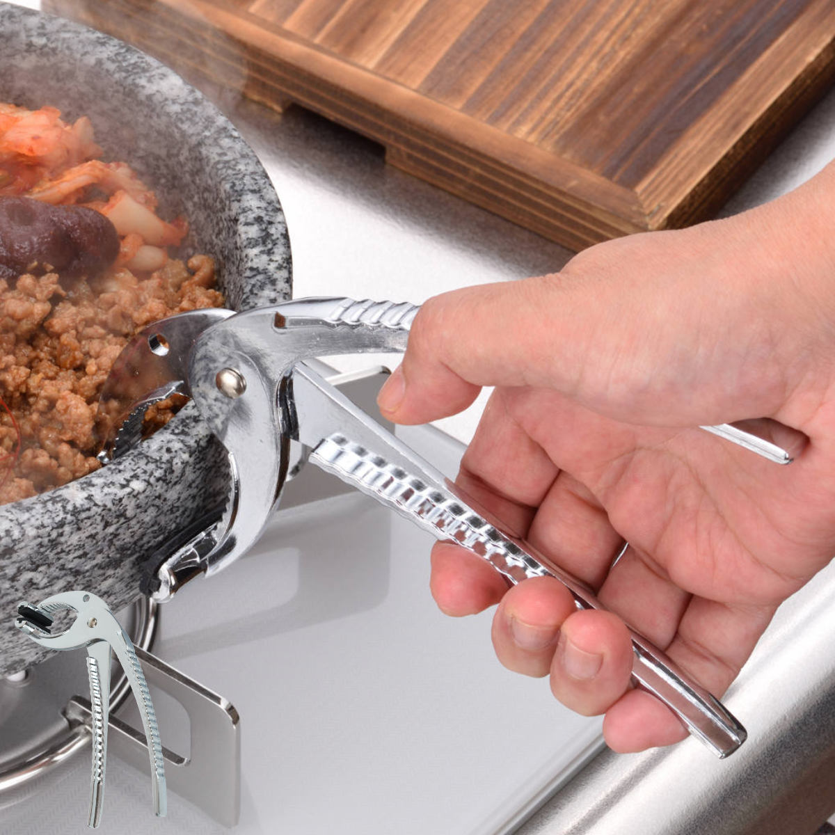 やっとこ ビビンバ用 鍋つかみ チッケ 味覚探訪 韓国編 （ ヤットコ ヤットコ鍋用はさみ やっとこ鍋つかみ 取っ手のない鍋用 やっとこ鍋 スキレット グリルパン すべり止め付き ）【39ショップ】