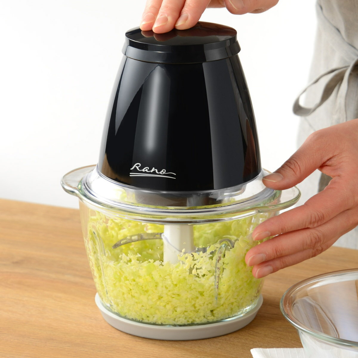 電動フードプロセッサー ラノー チョッパー みじん切り器 ( フードチョッパー ガラス製 調理家電 キッチン家電 みじん切り おろし 泡立て ホイップ 下ごしら...