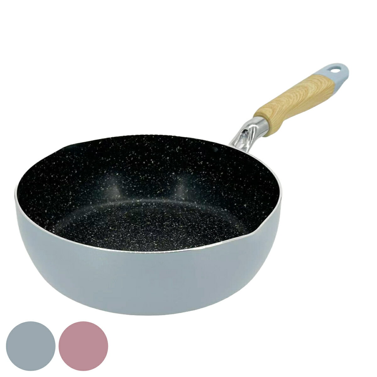21 cm〜25 cm - いため鍋 22cm IH対応 チェロレ フッ素樹脂加工 深型フライパン （ ガス火対応 ふっ素加工 軽い 深型 炒め鍋 22センチ 片手鍋 フッ素加工 フッ素コーティング アルミ製 おしゃれ ）【39ショップ】