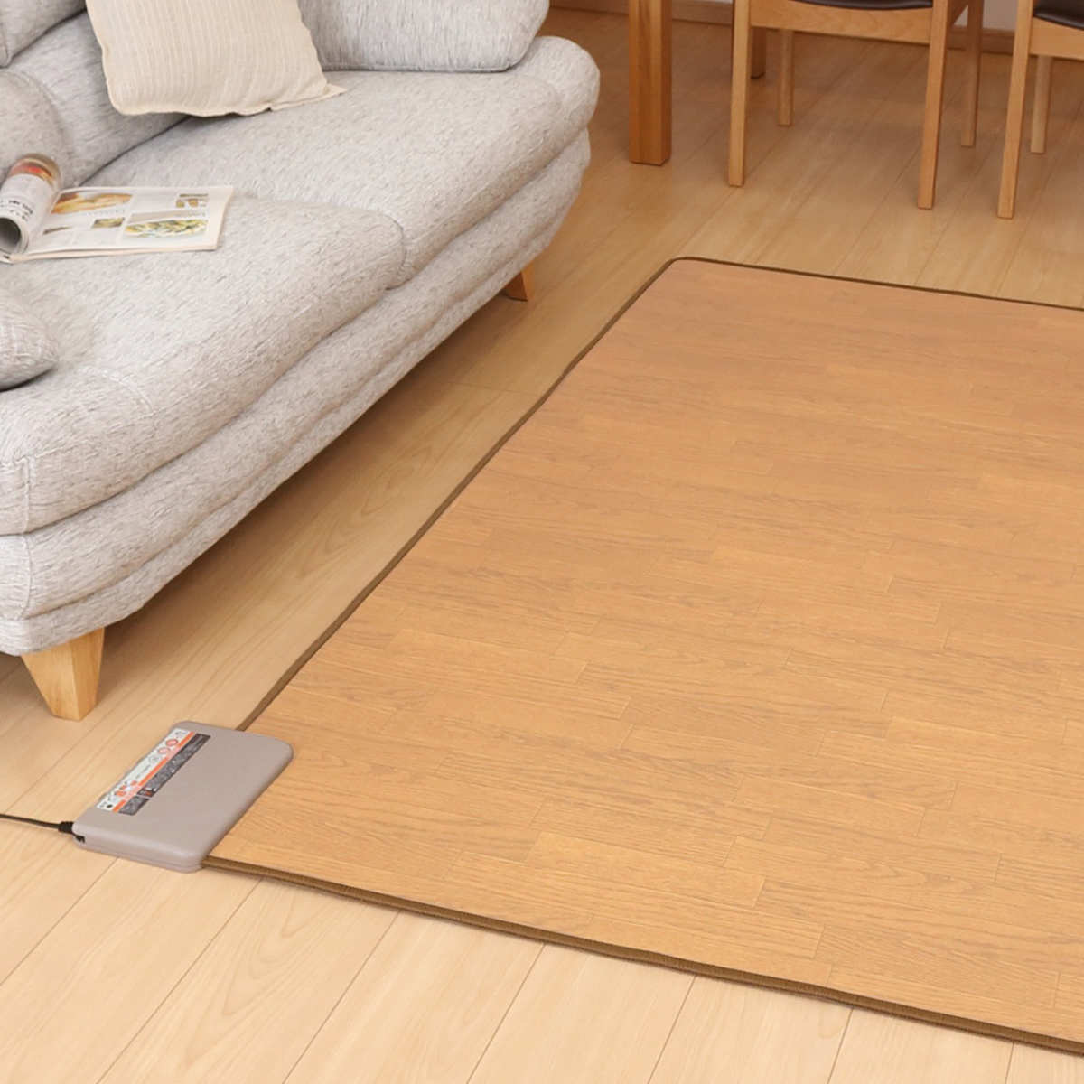 ホットカーペット 電気カーペット木目フローリングタイプ3畳本体 （ 木目 日本製 3畳 ラグ カーペット リビング 195×235 暖房器具 電気 ホットマット 電気座布団 温座布団 あったかグッズ 寒さ対策 電気マット スライド式 温度調節 ）【39ショップ】