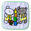 ミニタオル こぐまちゃん 15×15cm つみき ( ハンドタオル 手拭き 絵本 キャラクター ハンカチ タオルハンカチ 綿100 ウォッシュタオル 手ふき 手...
