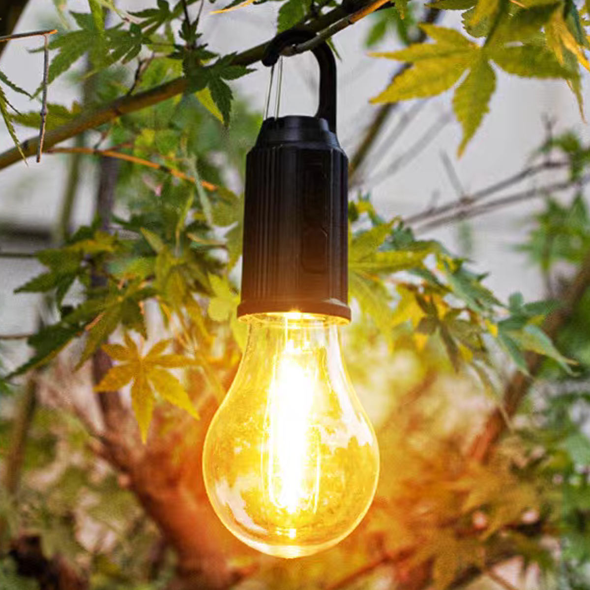 充電式ライト USB充電式 電球型ライト カラビナ付き 60〜200ルーメン ( 照明 ライト USB充電 充電 屋外 アウトドア 防災 カラビナ 吊り下げ 便...