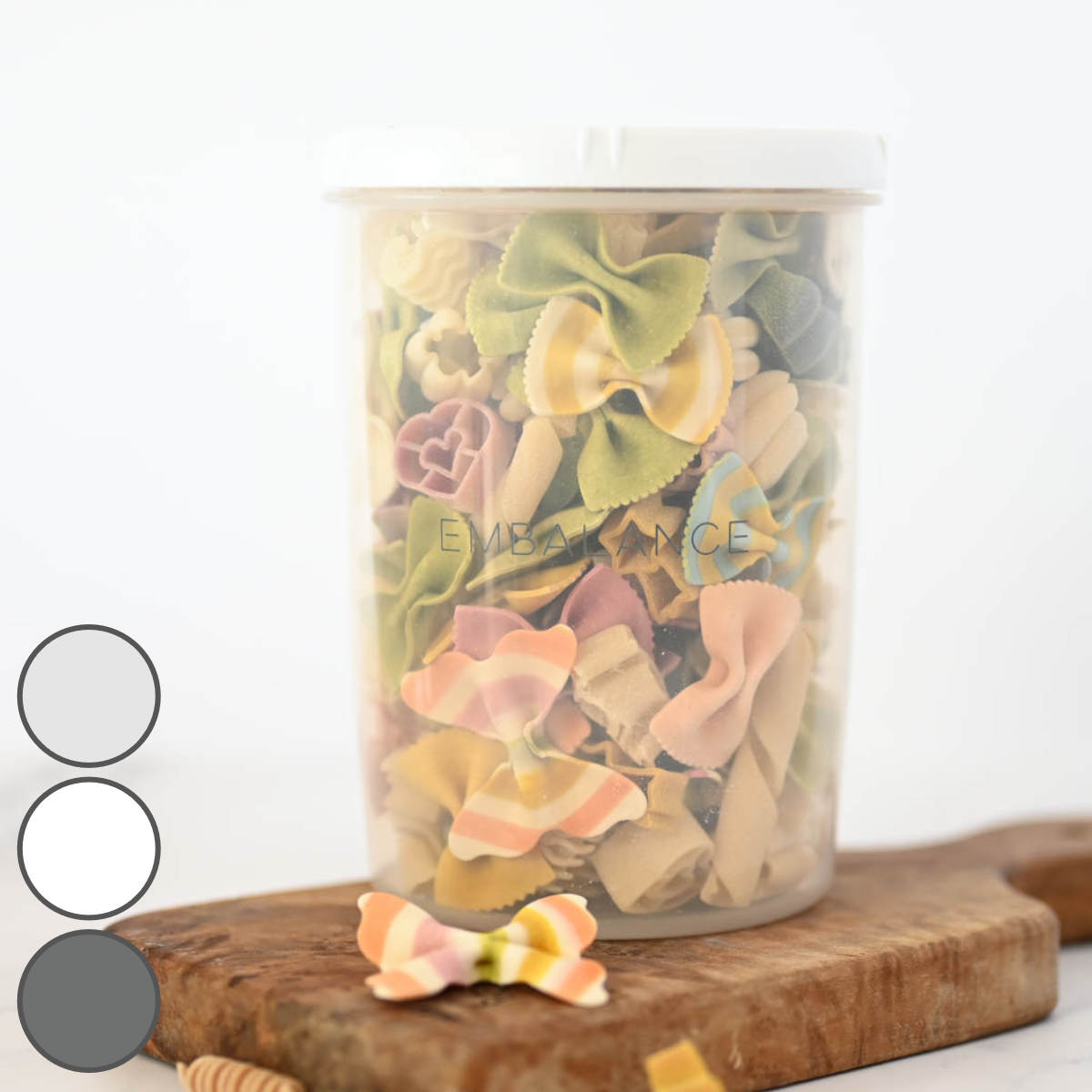 EMBALANCE 保存容器 1.5L ディープラウンドコンテナ 丸 深型 （ エンバランス プラスチック 食洗機対応 電子レンジ対応 冷凍 冷蔵 鮮度保持 1500ml BPAフリー 目盛り付き ストッカー 食品保存 液体 丸 深型 おしゃれ 機能的 ）【39ショップ】