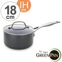 GREEN PAN　グリーンパン　片手鍋　ガラス蓋付き　ソースパン　18cm　ヴェニスプロ　IH対応 （ 送料無料 ガス火対応 ミルクパン 小鍋 アルミ製 アルミ鍋 18センチ 調理器具 鍋 なべ 片手なべ 食洗機対応 オーブン対応 キッチン用品 ）【5000円以上送料無料】