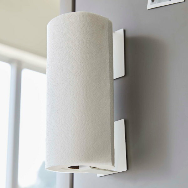 山崎実業 plate マグネット挟み込み式キッチンペーパーホルダー プレート ホワイト （ 4903208052252 ..