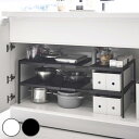 【レビュー特典付き】 山崎実業 tower 伸縮シンク下ラック 2段 タワー D40 ( 4903208049504 奥行40cm シンク下 キッチンラック 収納棚 伸縮式 スライド ラック 棚 洗面台下 流し台下 コンロ下 可動棚 フリーラック 整理棚 キッチン )【39ショップ】(3)