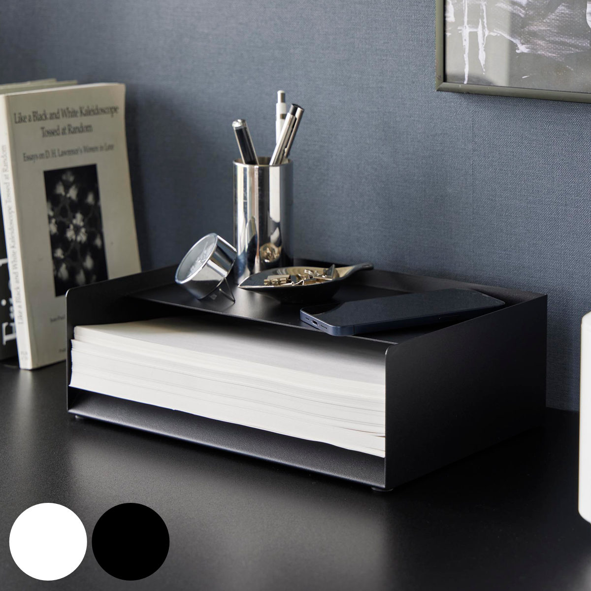 【レビュー特典付き】 山崎実業 tower 天板付きレタートレー タワー ( 4903208047913 タワーシリーズ レタートレー 天板付き トレー トレイ...