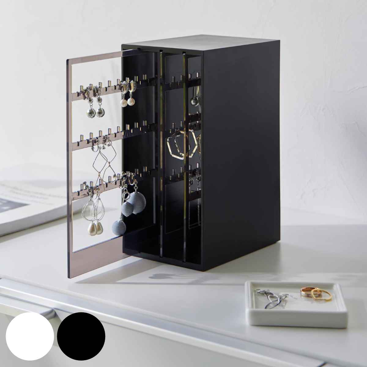 【レビュー特典付き】 山崎実業 tower スライド式ピアス&アクセサリーホルダー タワー 3連 ( 4903208020381 タワーシリーズ アクセサリーケ...