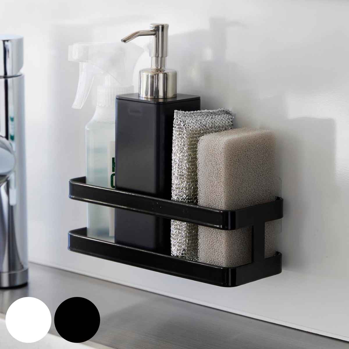 【レビュー特典付き】 山崎実業 tower フィルムフックスポンジ&ボトルラック タワー ( 4903208021678 タワーシリーズ スポンジラック ボトル...