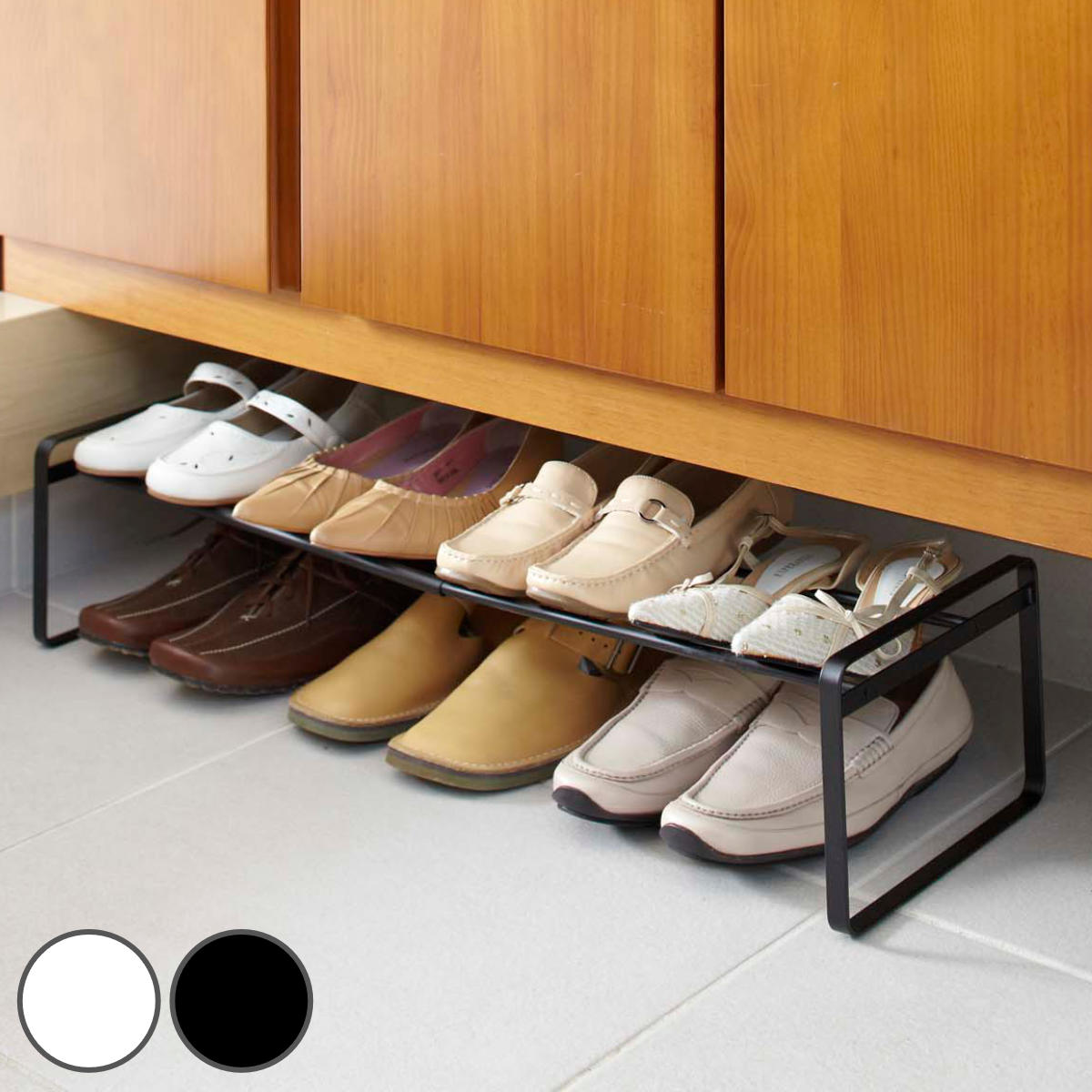 山崎実業 frame 伸縮シューズラック フレーム ( 4903208072090 フレームシリーズ シューズラック 伸縮式 シューズホルダー 靴 スリッパスタ...