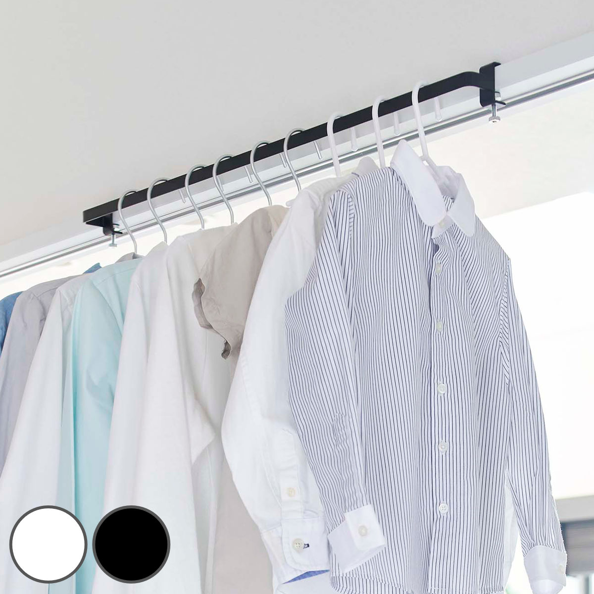 【レビュー特典付き】 山崎実業 tower 室内物干しハンガーバー タワー ( 4903208056199 タワーシリーズ 室内物干し 物干し 室内 部屋干し ...