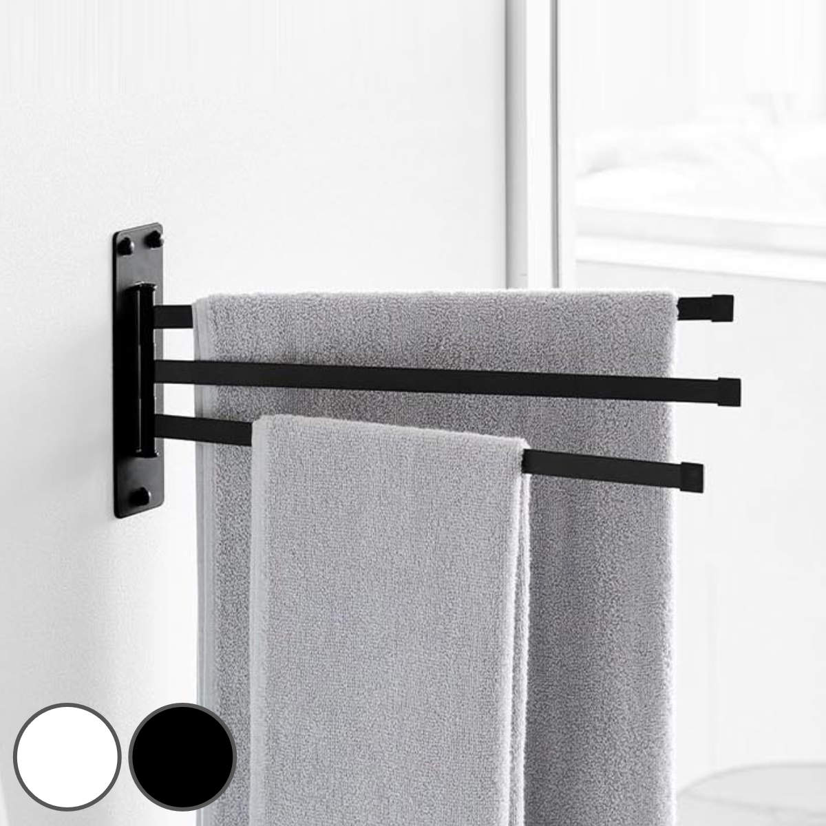 【レビュー特典付き】 山崎実業 tower ウォールタオルハンガー タワー 3連 石こうボード壁対応 ...