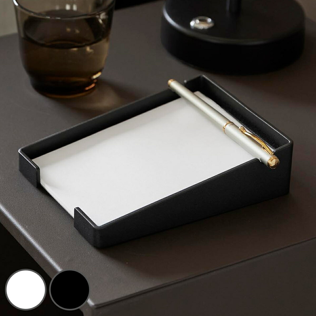 山崎実業 tower ペンが置けるメモホルダー タワー ( 4903208103282 タワーシリーズ メモホルダー 卓上 卓上メモ メモケース ペンが置ける ...