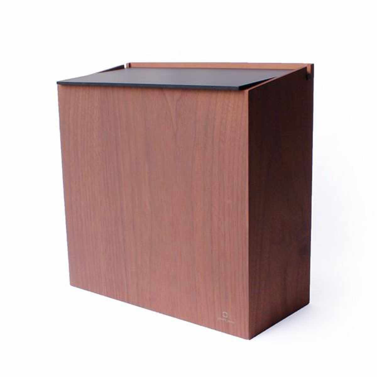 Rakuten - ゴミ箱 木製 ふた付き 8L ウォールナット スリム SLIM DUST ヤマト工芸 yamato ごみ箱 （ キッチン くずかご くずいれ ダストボックス フタ付き 袋 見えない 四角 リビング ウッド 北欧 洗面所 8リットル おしゃれ ）【39ショップ】