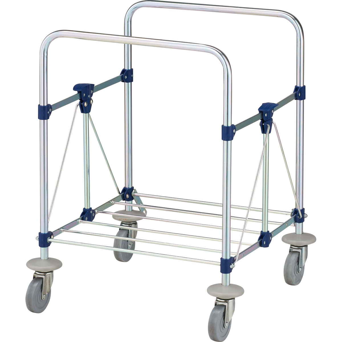 サイズ約 幅63.5×奥行62×高さ81（cm）収納時：約 幅63.5×奥行26×高さ81（cm）重量約 9kg内容量1台材質スチールパイプクロメートメッキ生産国日本製キャスター付き注意事項※商品ページ内には別の商品を含む画像を使用していま...