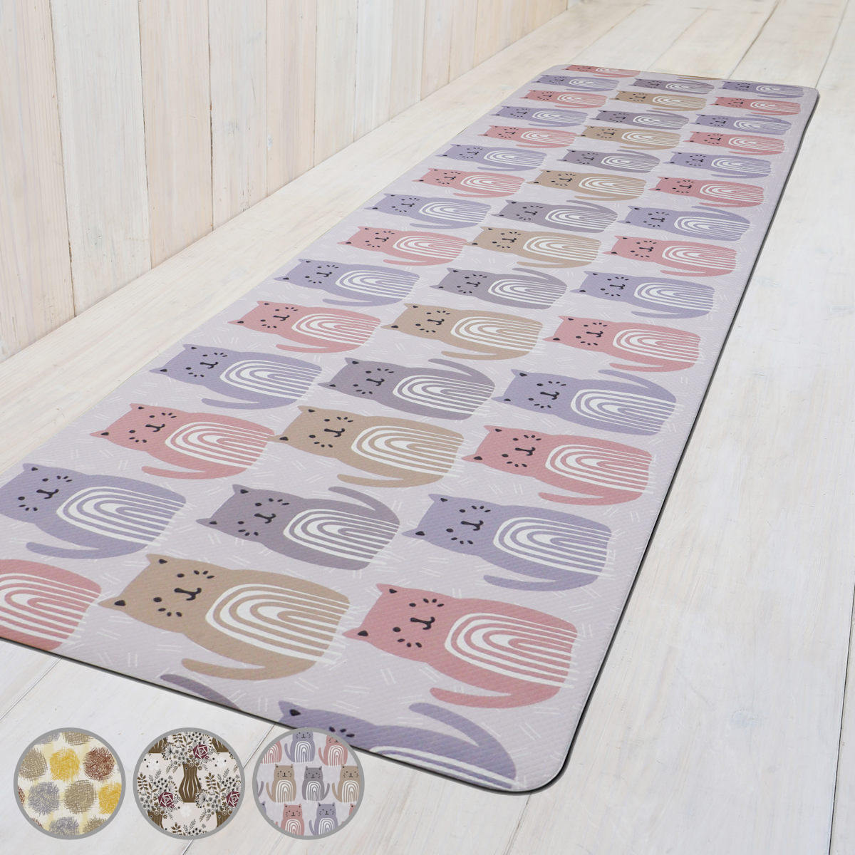 キッチンマット モノグサ PVC マット 45cm×240cm （ 拭ける 45cm 240cmキッチン 台所 インテリアマット PVCマット 防菌 防臭 防カビ 防炎 洗濯不要 お手入れ簡単 もちもち やわらかい クッション ）【39ショップ】