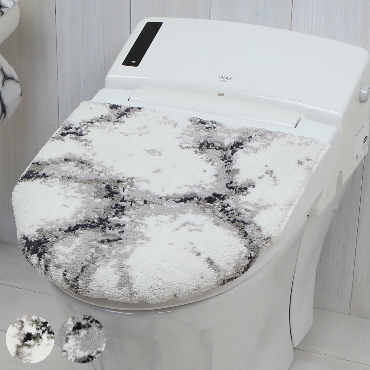 トイレ蓋カバー 兼用 マーブル柄 （ 蓋カバー 蓋 フタ カバー ふたカバー 兼用タイプ 洗える 吸着 おしゃれ トイレタリー トイレカバー 普通型 洗浄暖房型 U型 O型 トイレ用品 ）【39ショップ】