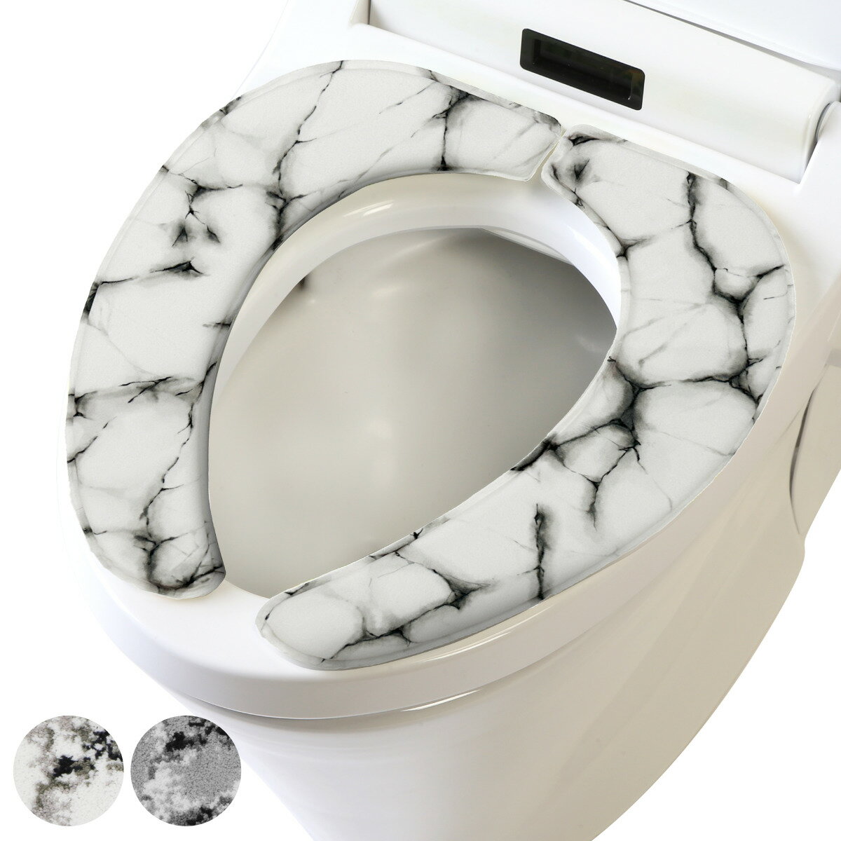 便座クッション さらふわ マーブル柄 （ 便座カバー 便座シート 便座 シート 置くだけ 吸着シート 兼用シート ふわふわ おしゃれ U型 O型 洗浄暖房型 トイレタリー おくだけ トイレ用品 ）【39ショップ】