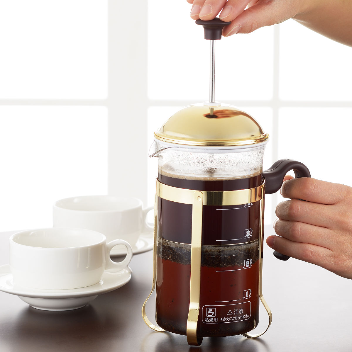 コーヒープレス ティーサーバー 750ml モカブラウン 強化ガラス （ コーヒーメーカ...