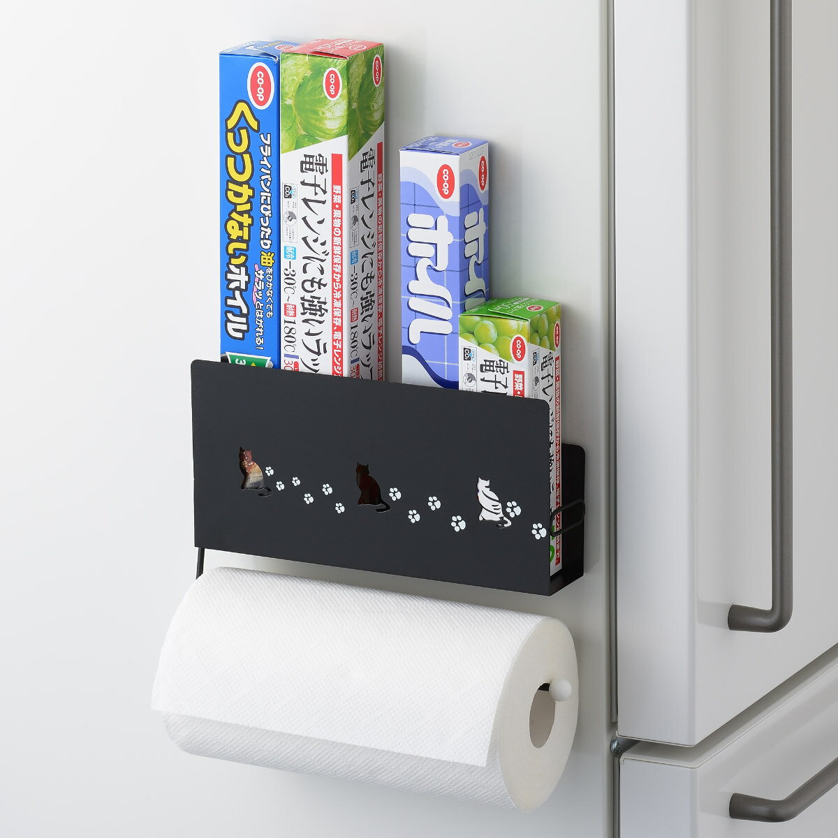 ラップホルダー クロネコキッチン ラップ＆ペーパーホルダー （ 日本製 キッチンペーパーホルダー ペー..