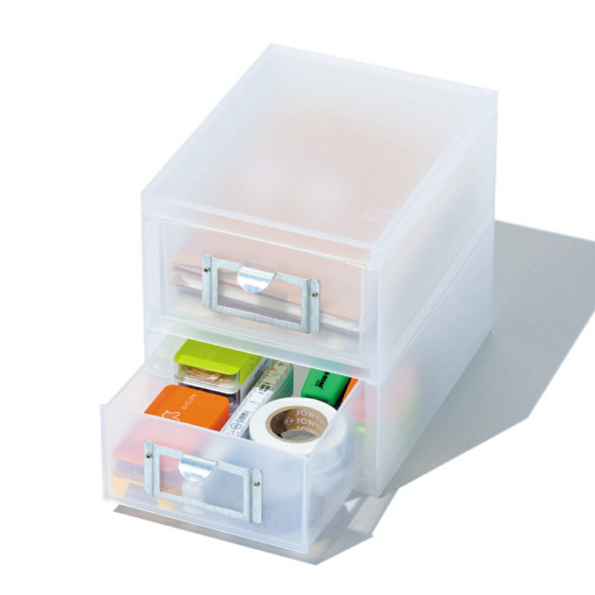 収納ボックス 引き出し プラスチック 2段 MX-62 A6 サイズ 浅型 収納 日本製 ( 小物収納 収納ケース ケース ボックス 引出し 小物ケース 文房具...