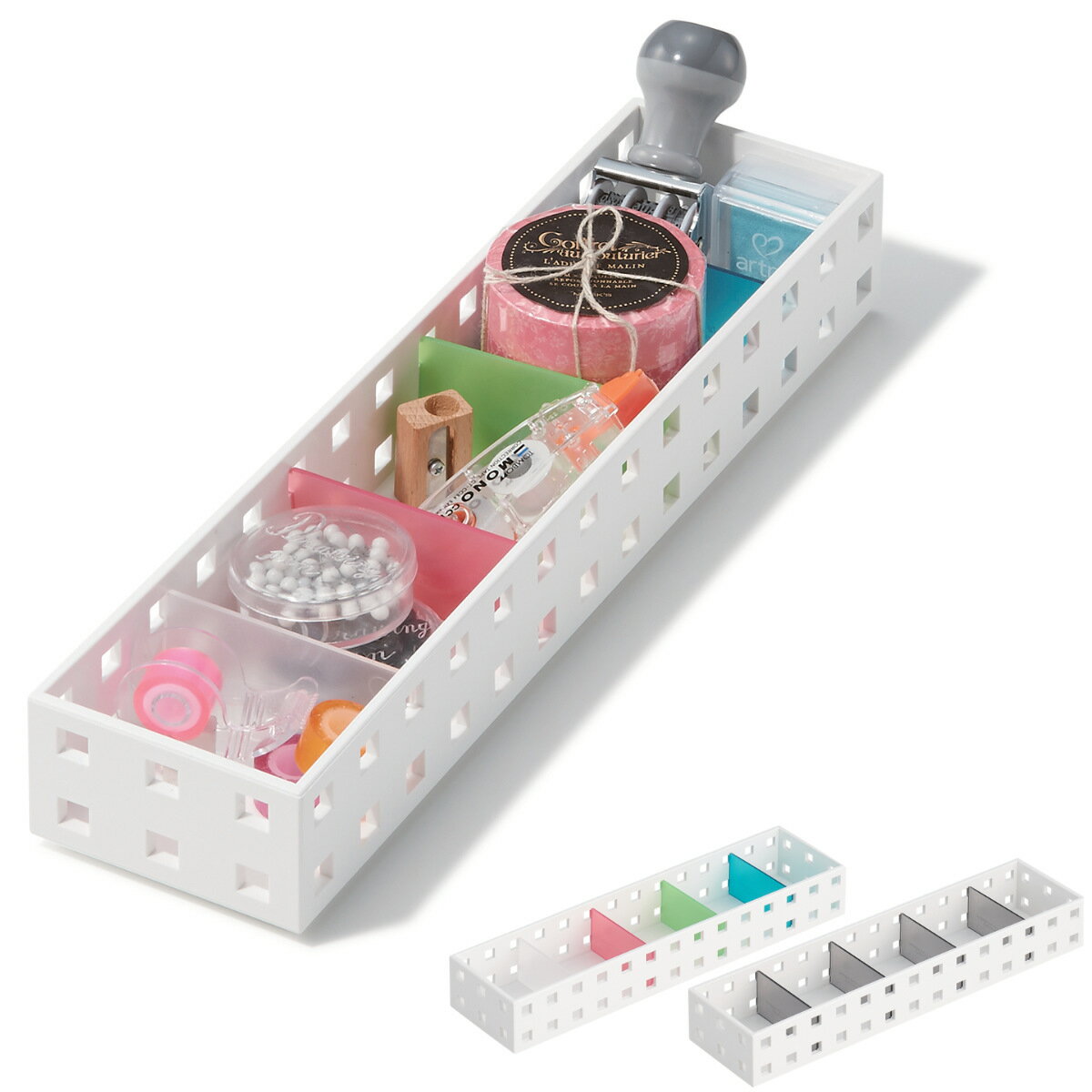 小物収納 収納ケース COBACO コバコ スリムケース L 9008 ( 小物入れ 小物ケース 収納ボックス プラスチック 収納バスケット フリーケース キッ...