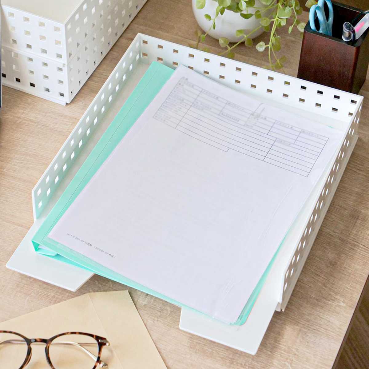 ブリックス マルチファイルトレー ( BRICKS ファイルトレー ファイルケース レターケース 収納 書類 角2サイズ A4サイズ 封筒 縦 スタッキング ト...