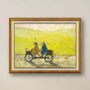 アートパネル サムトフト 『ごきげんな日』 72.5×55.5cm ( 絵画 絵 アート インテリア 額 額入り 壁掛け 犬 自転車 ポスター アートフレーム アートポスター ウォールアート パネル 額付き かわいい )【39ショップ】