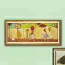 アートパネル サムトフト 『みんなでピクニック』 96.5×43cm ( 絵画 絵 アート インテリア 額 額入り 壁掛け 犬 動物 お散歩 ポスター アートフ...