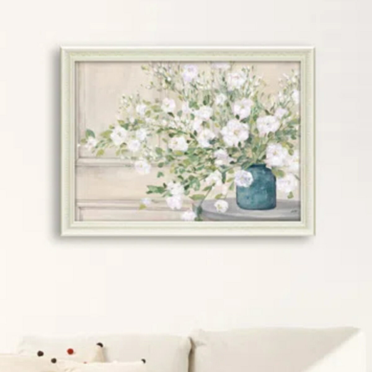 アートパネル ジュリア プリントン 『ホワイト ブーケ』 77.5×57.5cm （ 絵画 絵 アート インテリア 額 額入り 壁掛け おしゃれ ゲル加工 花 ポスター アートフレーム アートポスター ウォールアート パネル 額付き 華やか ）【39ショップ】(3.0)