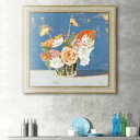 アートパネル パメラ マンガー 『ピーチ アンド ホワイト ブーケ』 58×58cm ( 絵画 絵 アート インテリア 額入り 壁掛け おしゃれ ゲル加工 花 正方形 ポスター アートフレーム アートポスター 額付き フレーム付き )【39ショップ】