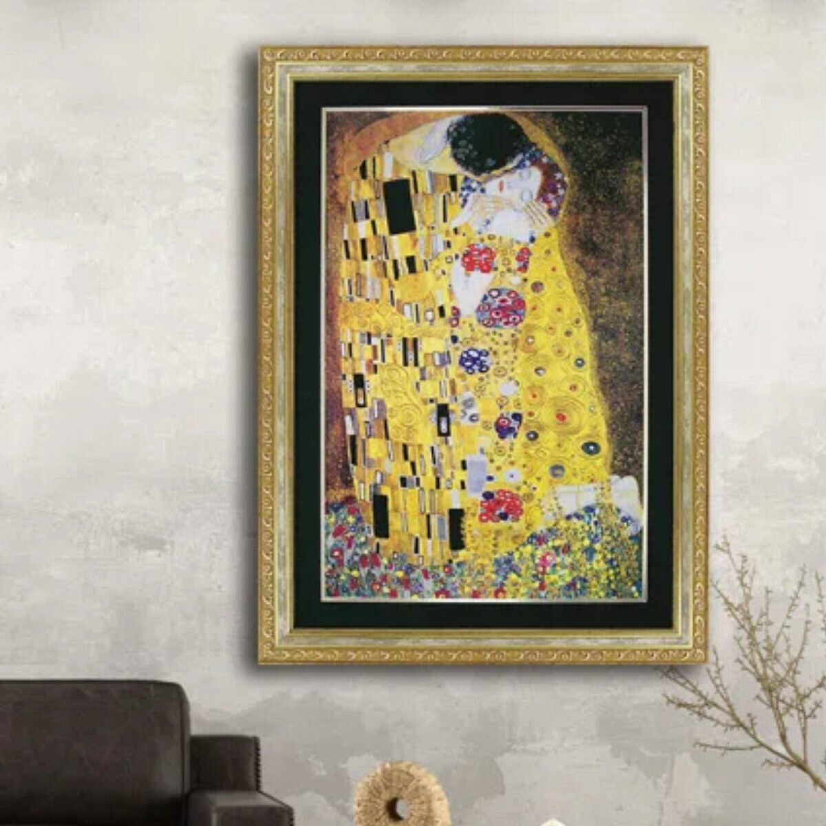 アートパネル グスタフ クリムト 『ザ・キス』 74.5×102.5cm （ 絵画 絵 アート インテリア 額入り 壁掛け おしゃれ ゲル加工 名画 ポスター アートフレーム アートポスター 額付き フレーム付き 複製画 ）【39ショップ】