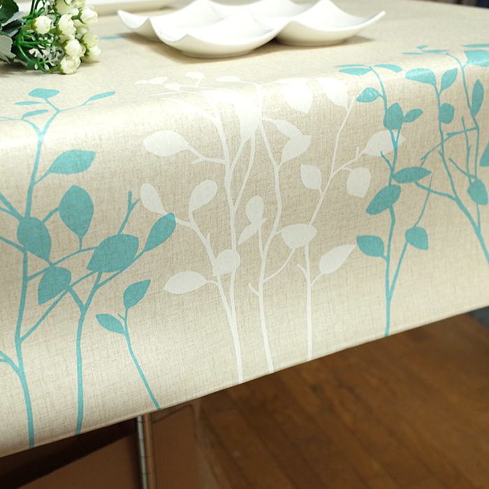 さっと拭けるテーブルクロス使いやすいビニル製　幅130cmで10cm単位でカットしますナチュラルリーフ柄