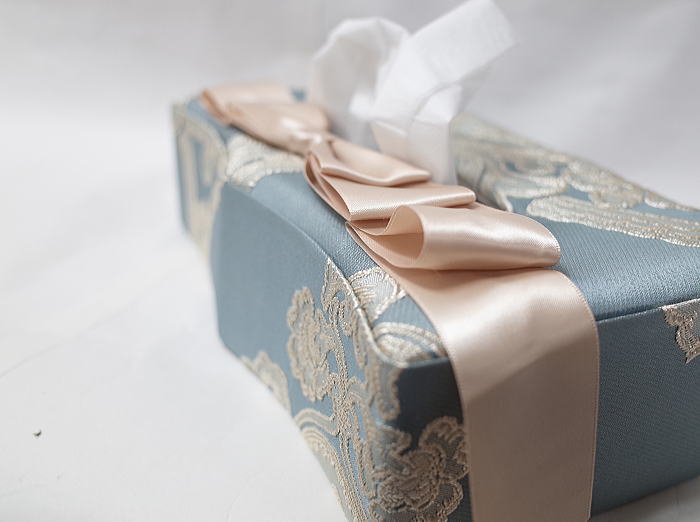 アクアフラワー ティッシュボックスケースオペラブルー [2]