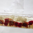 アクリル水中花　レッド　ティッシュボックスカバー造花をオイルの中に仕上げています