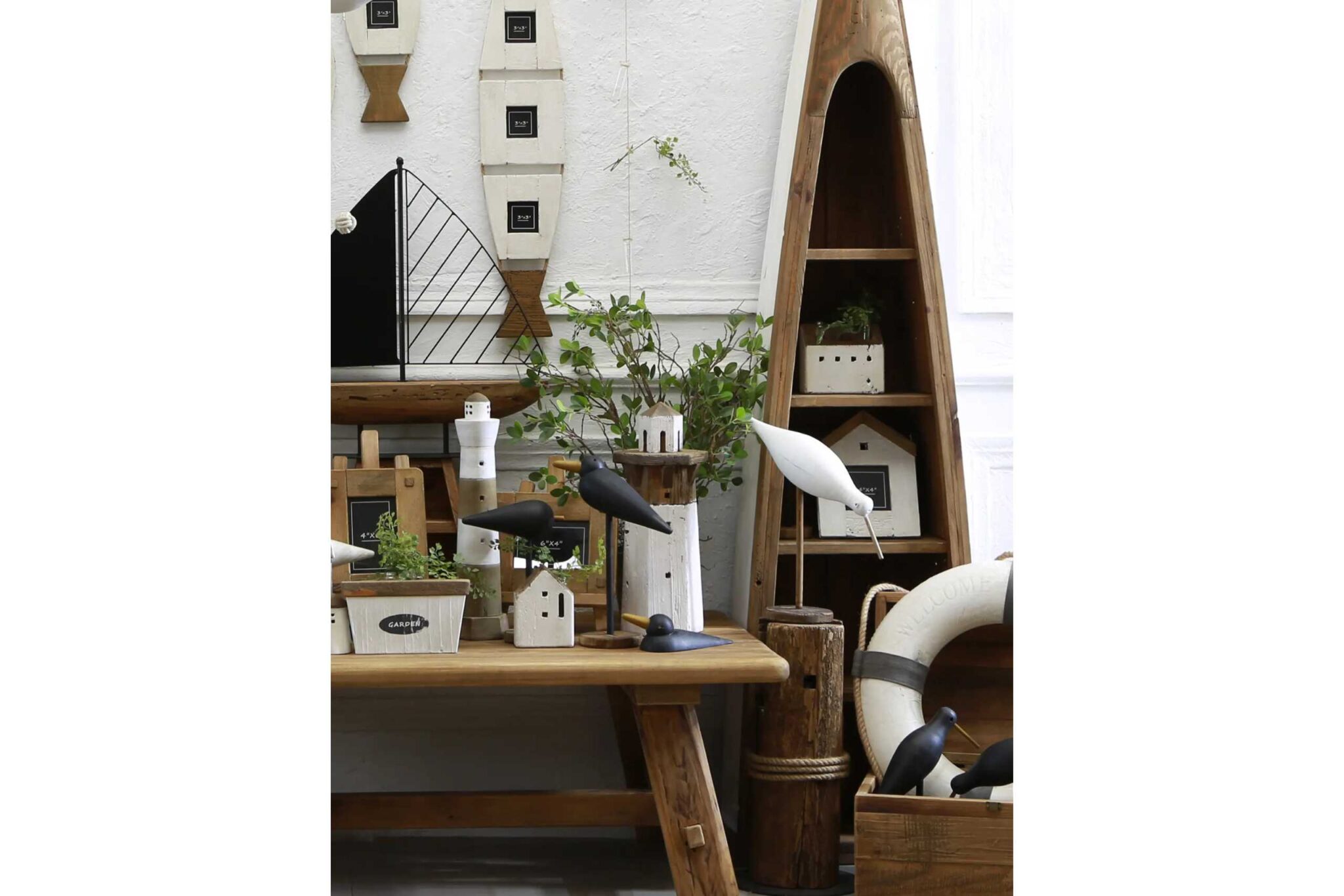 ボートラック 送料無料 シェルフ 北欧 ウォールシェルフ ラック カヌー 棚 幅46cm スリム おしゃれ リ..