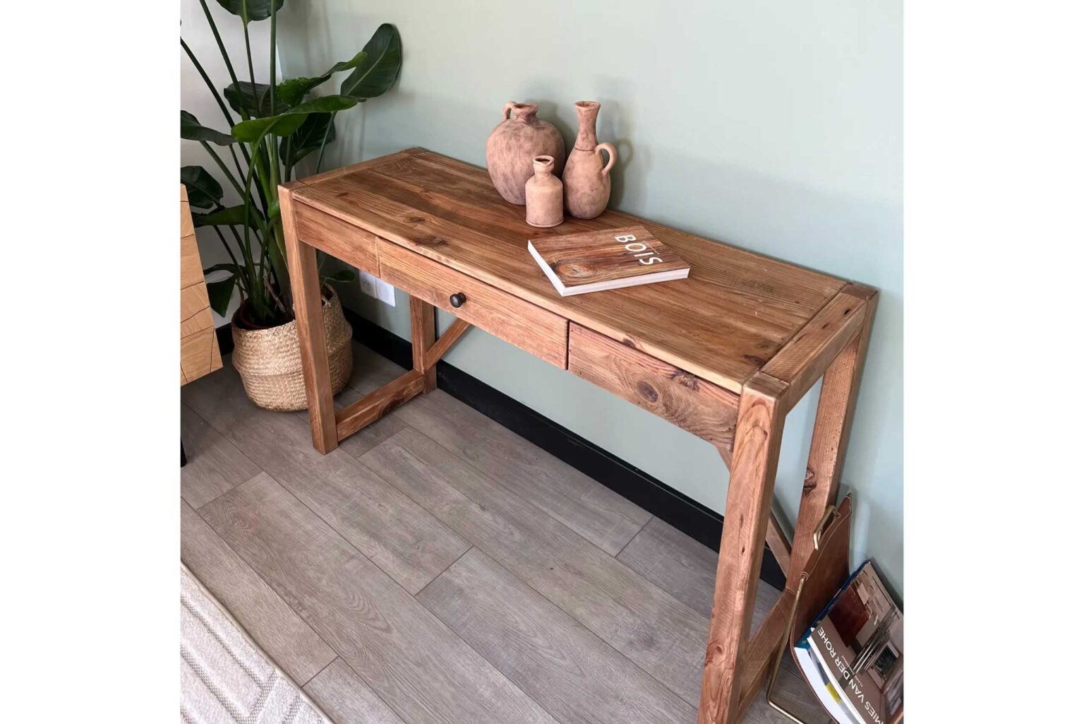 デスク デスク テーブル 120cm コンソール パソコンデスク PCデスク おしゃれ 天然木 古材 パイン材 学..