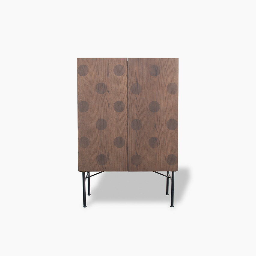 リビング収納 キャビネット リビングボード サイドボード 板戸 観音扉 板戸 スチール脚 ブラウン 完成品 日本製