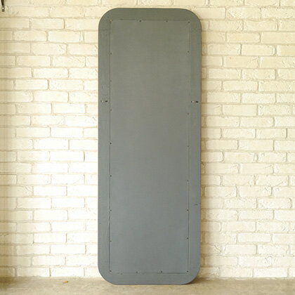 スタンドミラー 鏡 全身 大型ミラー 横幅 60cm 高さ160cm 古材 シャビー 男前インテリア 角丸い [2]