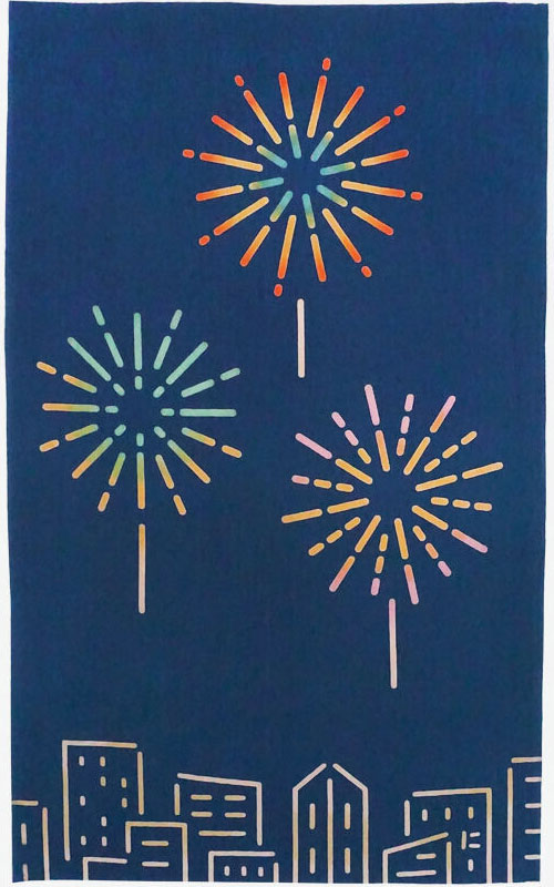 にじゆら 手ぬぐい ネオンサイン 街の花火 [everyday 60 tenugui]