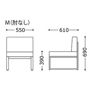 1P ソファ Clemore クレモア 肘なし [2]