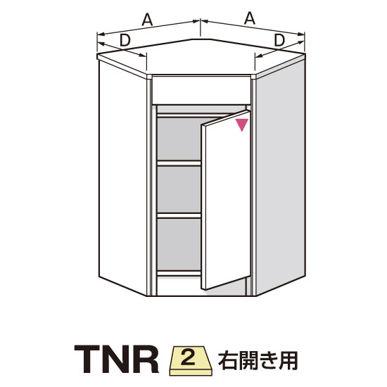 ＜6/21〜6/24に使えるクーポン配布中♪＞カウンター下 すきまくん 奥行25cm 引出し付き インコーナー TNR 右置き用【代引き不可】