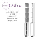 サニタリーすきまくん 幅15〜30cm 奥行42cm 高さ190cm 上台2面オープン 下台扉 2RTL 2LTR【代引き不可】