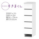 サニタリーすきまくん 幅56〜70cm 奥行32cm 高さ113cm 引出し 5段 5H 【代引き不可】