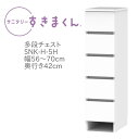 サニタリーすきまくん 幅56〜70cm 奥行42cm 高さ113cm 引出し 5段 5H 【代引き不可】