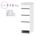 サニタリーすきまくん 幅30〜40cm 奥行32cm 高さ92cm 下台 引出し 4段 LH 【代引き不可】