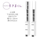 サニタリーすきまくん 幅15〜30cm 奥行52cm 高さ190cm 上台扉 下台引出し 3段 THL THR【代引き不可】